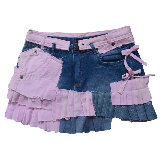 Saia Jeans Rosa
